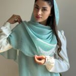 شال تاینی فیروزه ای | کد 004