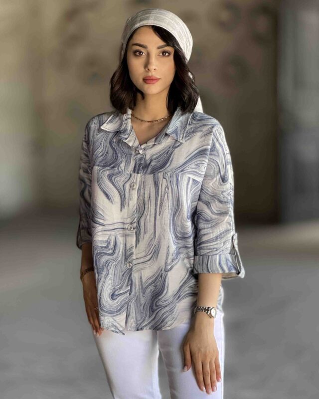 شومیز موج آبی 2