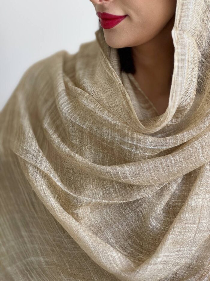 Elora Creamy Golden Shawl2