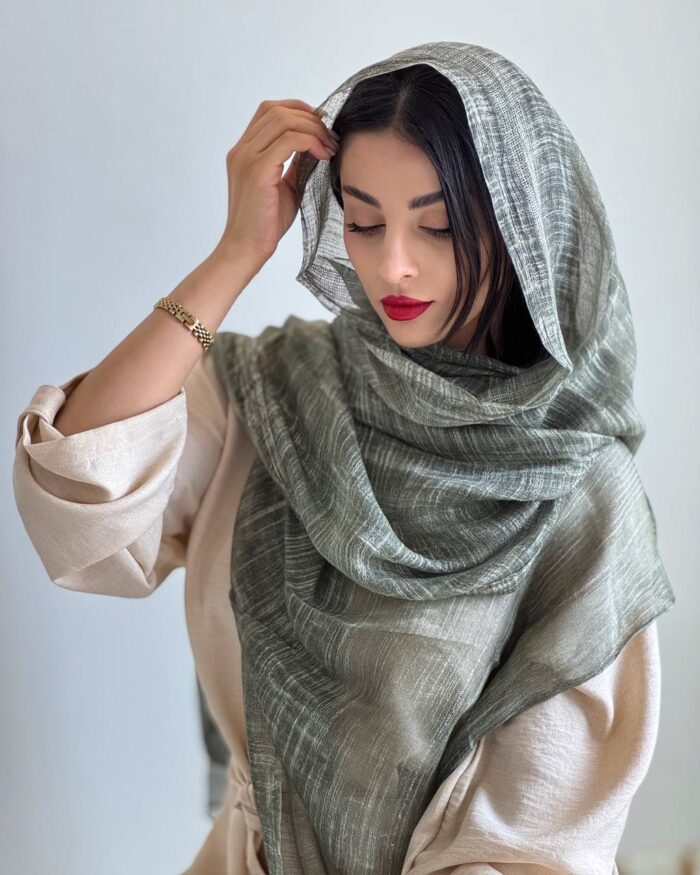 Khaki green Elora shawl