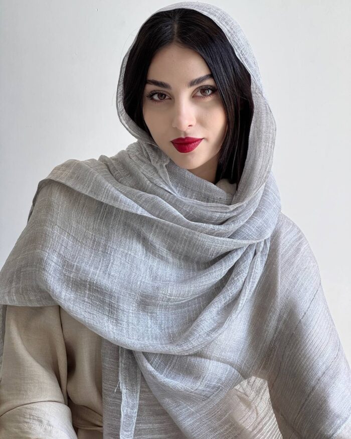 Light gray Elora shawl