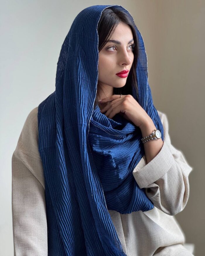 Navy blue ocean shawl