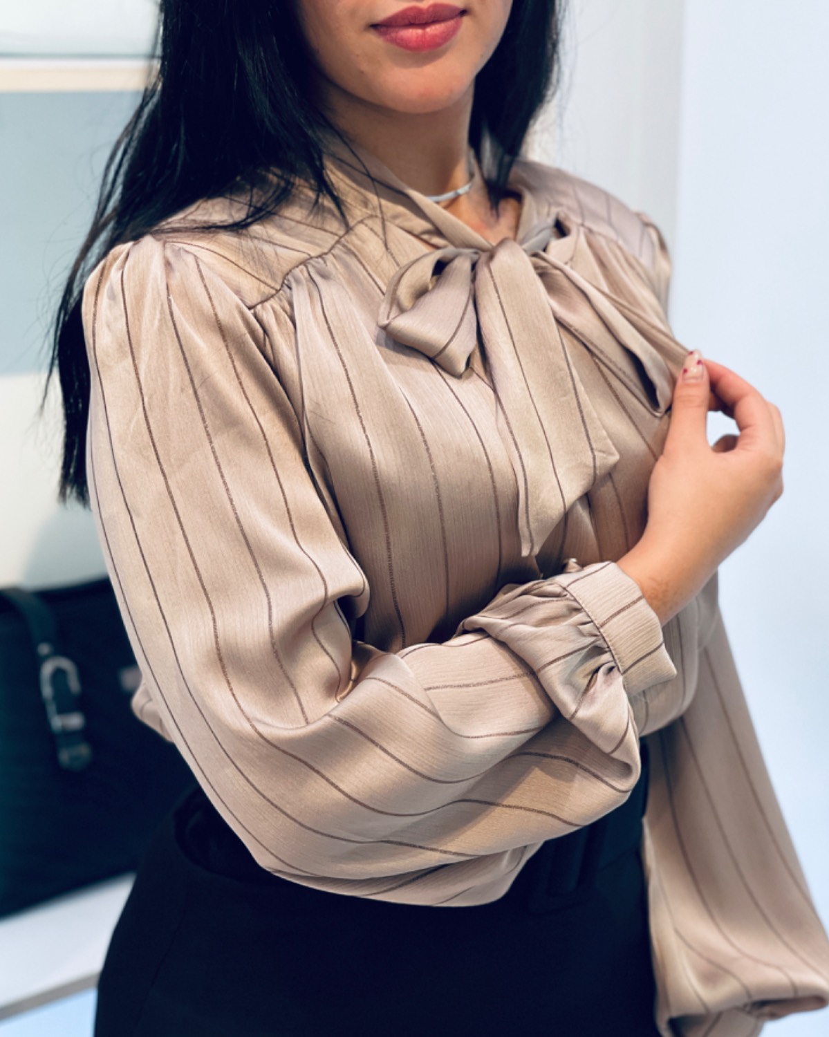 IMG_0539 شومیز پاپیون موکا - Image 1