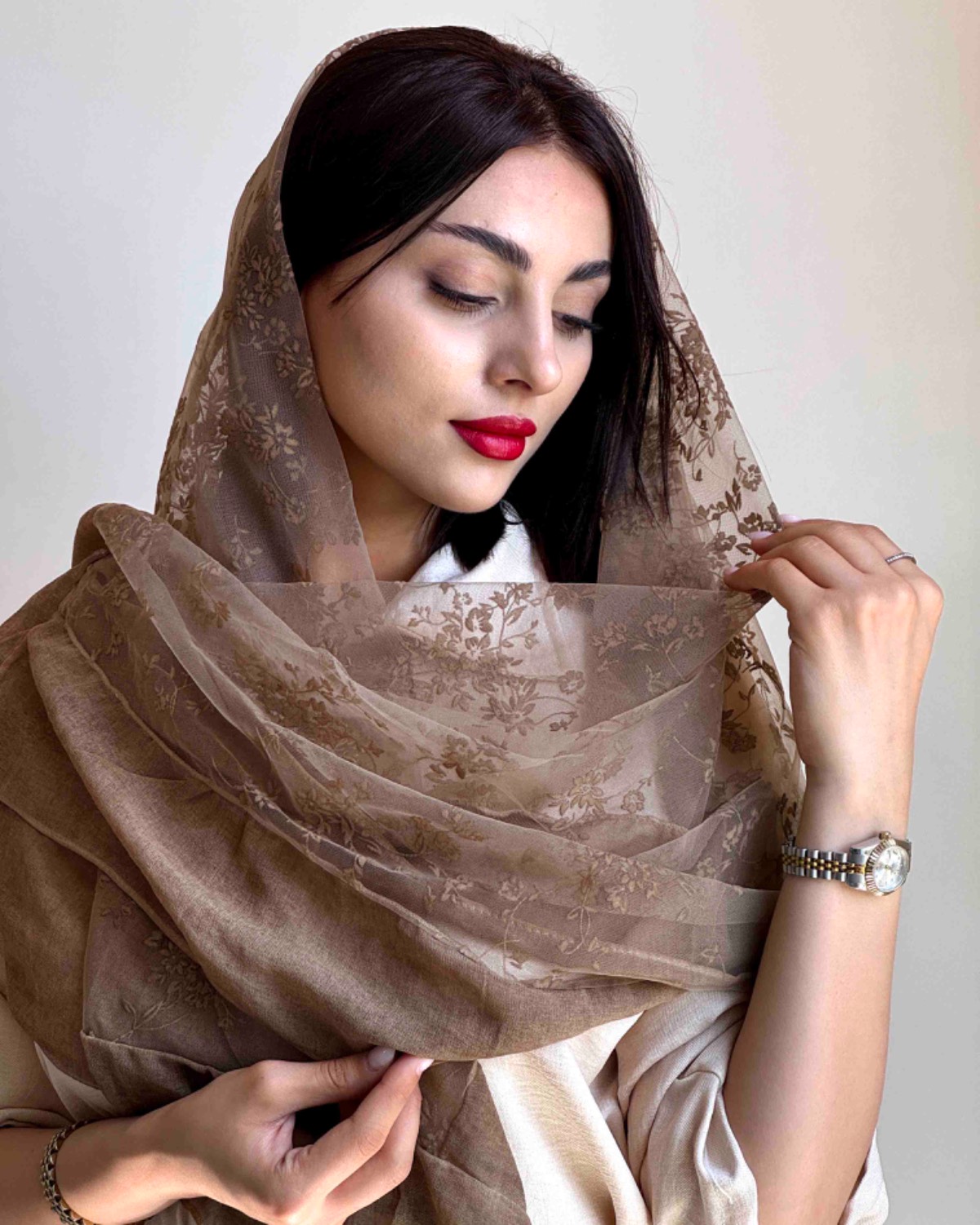 moocha روسری رز رنگ موکا - Image 1