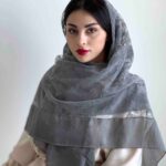 روسری پیچک رنگ طوسی
